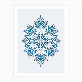 Winter Snowflake Pattern, Snowflakes, Minimal Line Drawing 4 Art Print