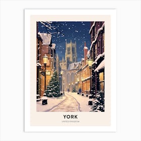 Winter Night  Travel Poster York United Kingdom 2 Art Print