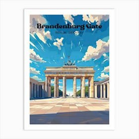 Brandenburg Gate Berlin Summer Digital Travel Art Poster