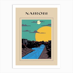 Minimal Design Style Of Nairobi, Kenya 3 Poster Art Print