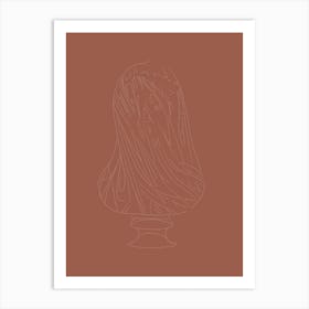 The Veiled Virgin Line Drawing - Neutral Art Print