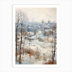 Winter City Park Painting Hampstead Heath London 1 Art Print