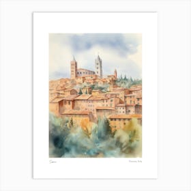 Siena, Tuscany, Italy 6 Watercolour Travel Poster Art Print
