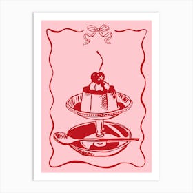 Cherry Ice Cream Art Print