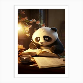 Adorable Panda's Learning Adventure Print Art Print