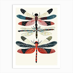 Colourful Insect Illustration Dragonfly 9 Art Print