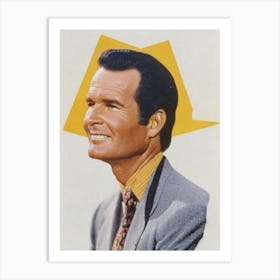 James Garner Retro Collage Movies Art Print