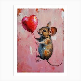 Cute Mouse 4 With Balloon Art Print