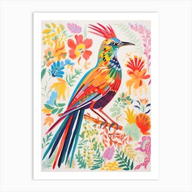 Colourful Bird Painting Roadrunner 2 Art Print