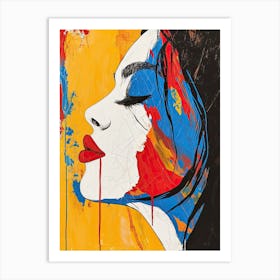 Woman With Red Lipstick, Pop Art 1 Art Print