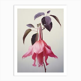 Floral Illustration Fuchsia 2 Art Print