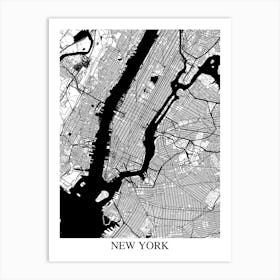New York New York White Black Art Print