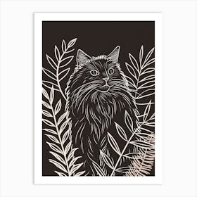 Persian Cat Minimalist Illustration 3 Art Print