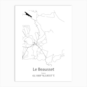 Le Beausset,France Minimalist Map Art Print