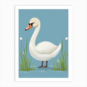 Baby Animal Illustration  Swan Art Print