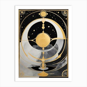 The Moon And Stars At Midnight Art Print