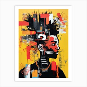 Black punk With Dreadlocks Art Print