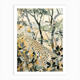 Jaguars Pastels Jungle Illustration 3 Art Print