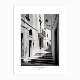 Poster Of Alghero, Italy, Black And White Analogue Photography 3 Art Print