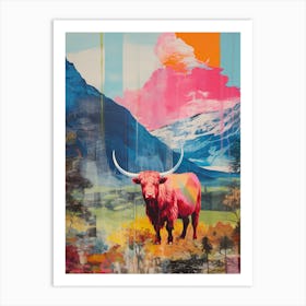Highland Cow In The Glen Screen Print Inspired 4 Art Print