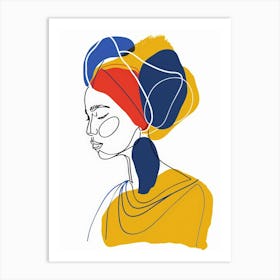 African Woman In Turban 16 Art Print