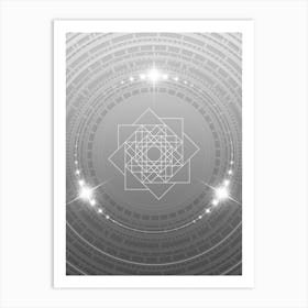 Geometric Glyph in White and Silver with Sparkle Array n.0324 Art Print