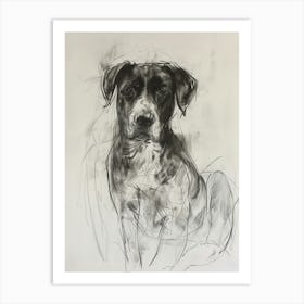 Entlebucher Mountain Dog Charcoal Line 2 Art Print