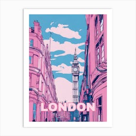 London In Pink Art Print