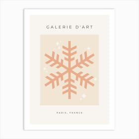 Snowflake Beige Art Print