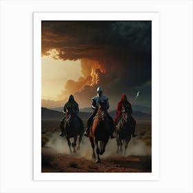 Three Knights On Horseback Art Print