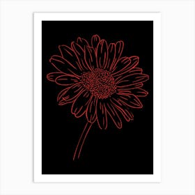 Crimson Bloom Bathed in Sunlight (evokes color and atmosphere) Art Print