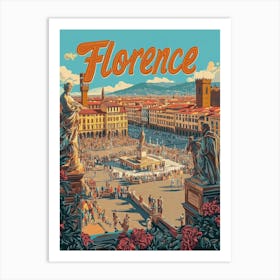 Aihrgdesign A 1970s Inspired Travel Poster For Florence 4 Art Print