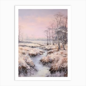 Dreamy Winter Painting Crins National Park France 2 Art Print