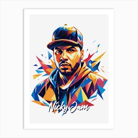 Nicky Jam 03 Portrait Music Icon Style WPAP Pop Art Art Print