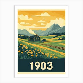 Aihrgdesign A Retro Poster Of A Peaceful 1903 Countryside Fea 260a2336 Bd18 4be9 B0d2 858aeafdfef6 3 Art Print