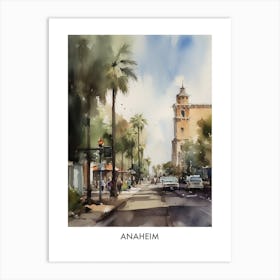 Anaheim Watercolor 4 Travel Poster Art Print