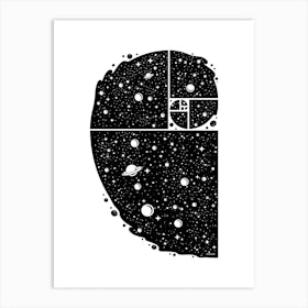 Fibonacci Spiral Space Art Print