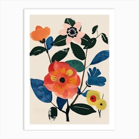 Painted Florals Camellia 1 Affiche