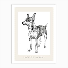 Toy Fox Terrier Dog Line Sketch 3 Poster Art Print