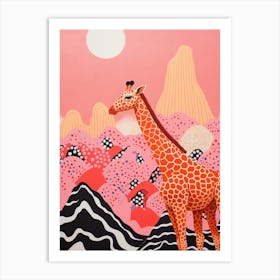 Colourful Giragge In The Mountains 2 Art Print