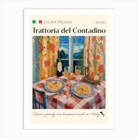 Trattoria Del Contadino Trattoria Italian Poster Food Kitchen Art Print