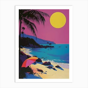 'Sunset At The Beach' 2 Art Print