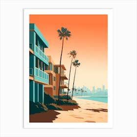 Newport Beach California Mediterranean Style Illustration 3 Art Print
