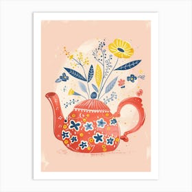 Teapot With Flowers 3 Art Print