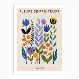 Spring Floral French Poster  Lavender 2 Art Print