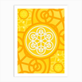 Geometric Abstract Glyph in Happy Yellow and Orange n.0044 Art Print