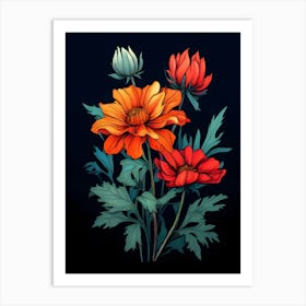 Chrysanthemums 3 Art Print