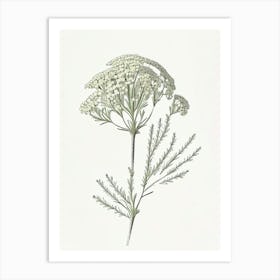 Yarrow Floral Quentin Blake Inspired Illustration 1 Flower Art Print