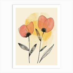 Maastricht Flower Market Boho Minimalist Style Art Print