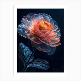 Fractal Rose Art Print